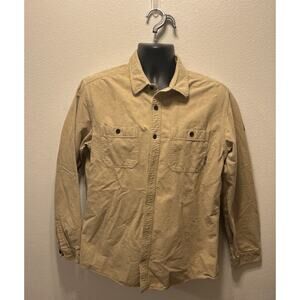 Eddie Bauer Shirt Mens Size TL Camel Brown Flannel Classic Fit Mountain‎ Ops